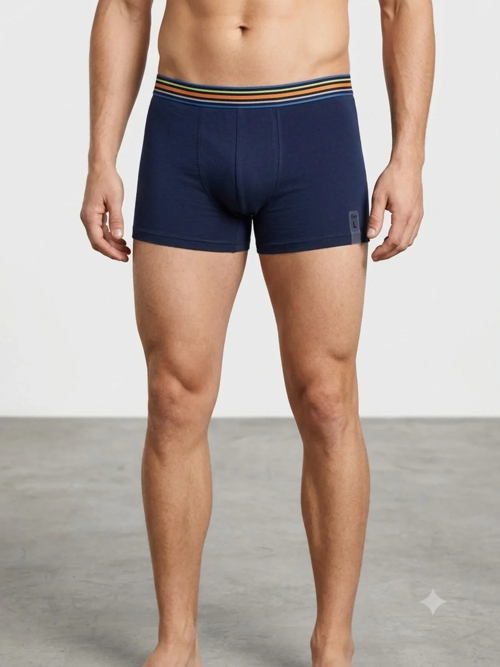 NWT Sinsay Men's Hipster Boxers 3 Pack Sz L Cotton Rich Solid /Striped Waistband